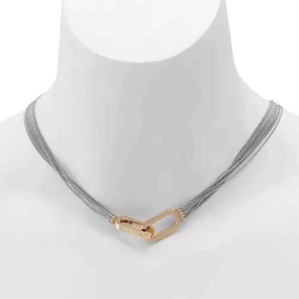 ALLSAINTS Carabiner Multi Chain Collar Necklace, 15"